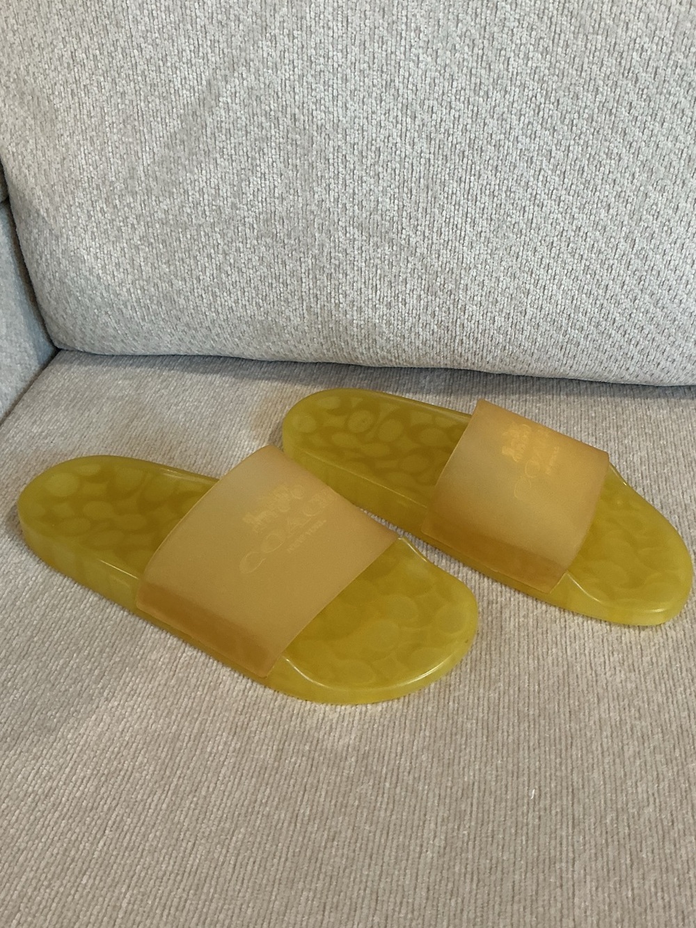 Coach Ulyssa Jelly Slide Sandals in Yellow Buttercup